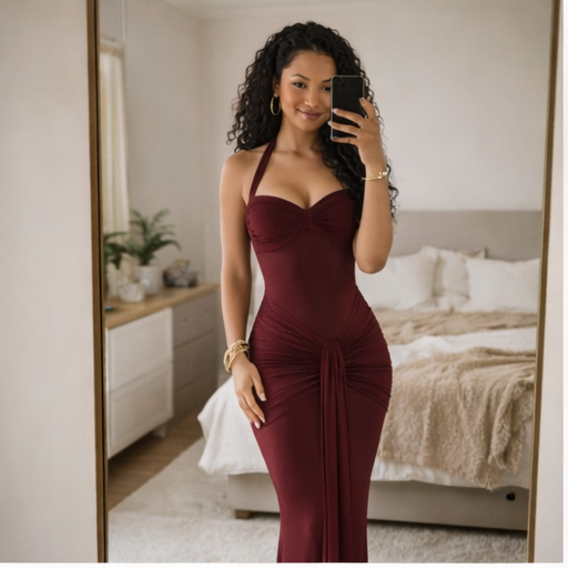 Heute 70 % Rabatt – Skulptiertes Maxikleid 💕