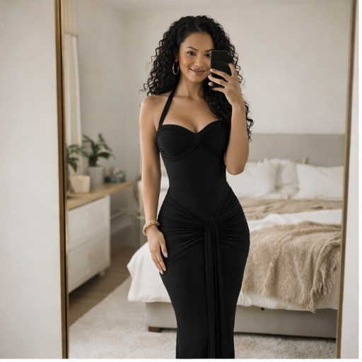 Heute 70 % Rabatt – Skulptiertes Maxikleid 💕