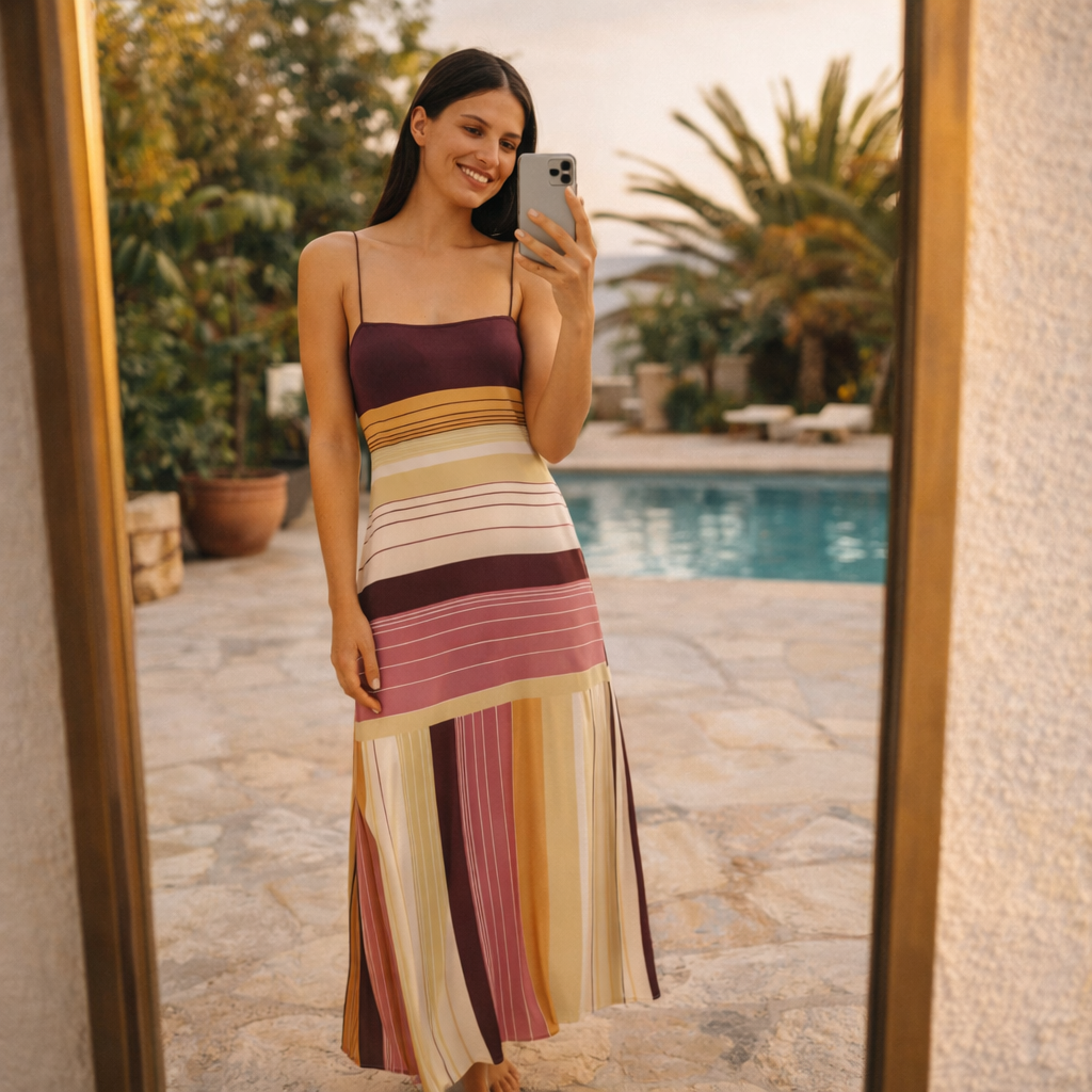 Elegantes Gestreiftes Sommerkleid 💕