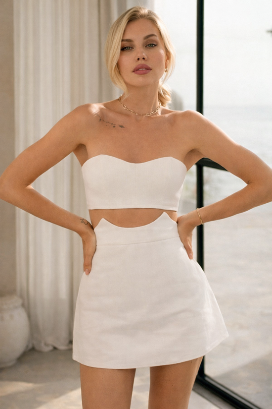 Weißes Kleid Mit Skulpturalen - 1+1 Gratis Nur Heute 💕