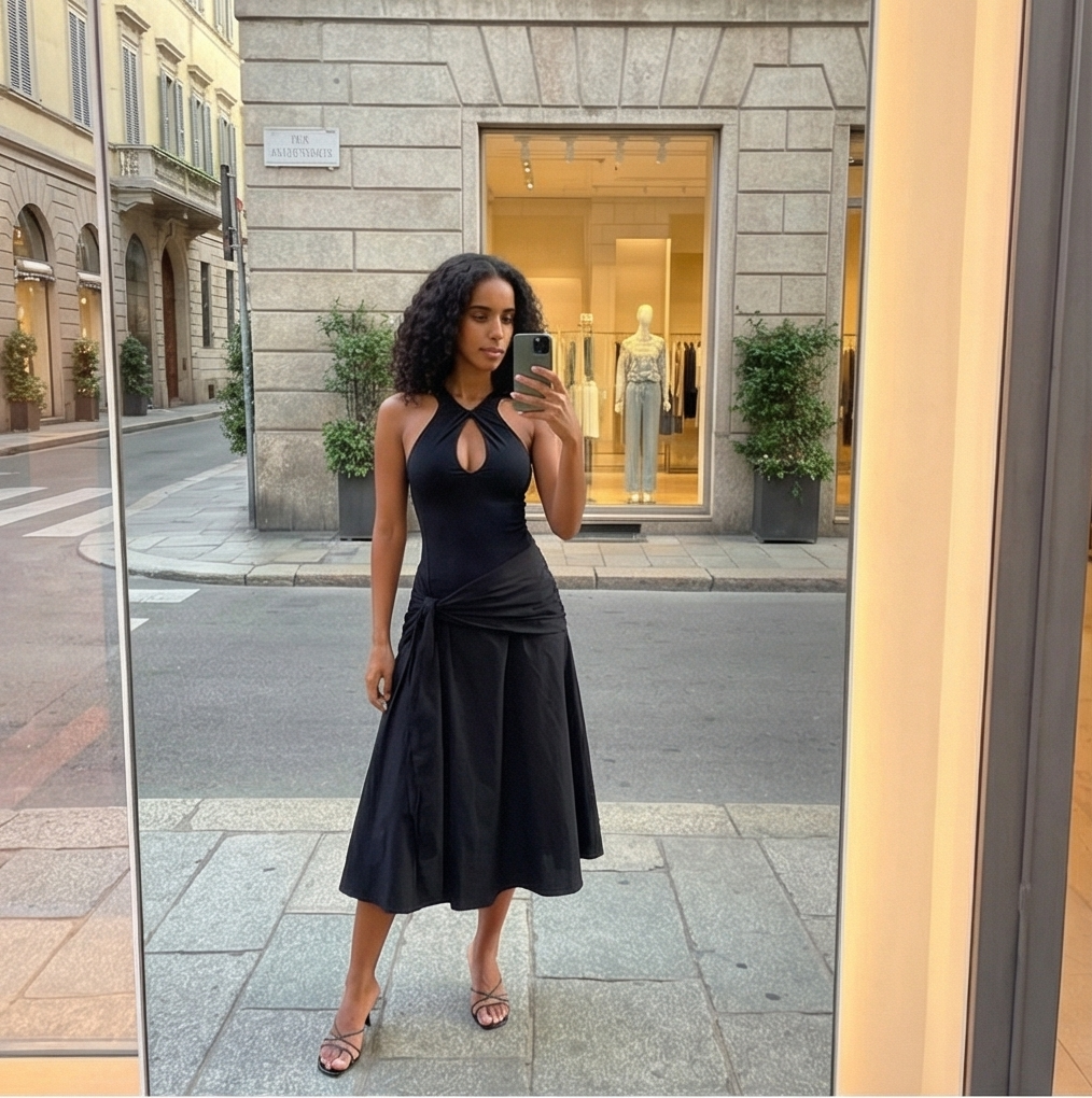 Nur heute 70 % Rabatt – Schwarzes Cutout-Kleid 🖤