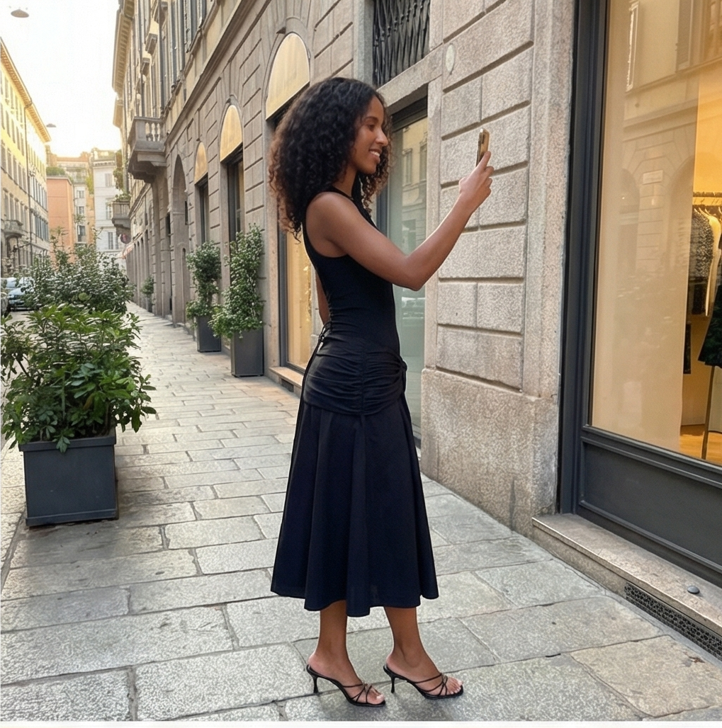 Nur heute 70 % Rabatt – Schwarzes Cutout-Kleid 🖤