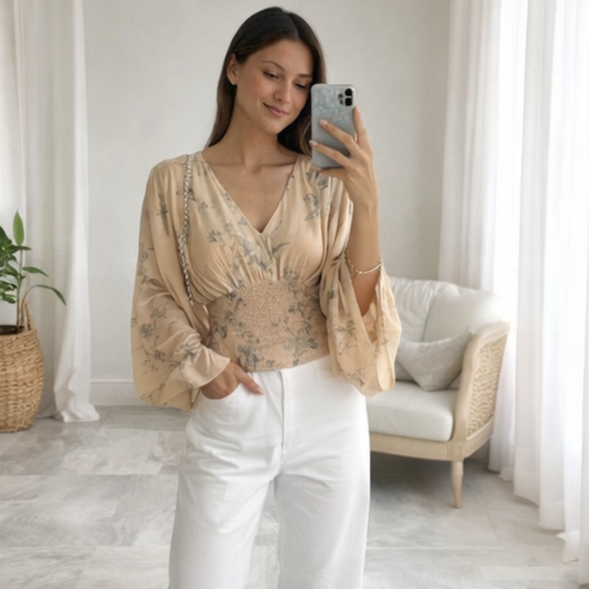 Elegantes Blumen Top 🤍