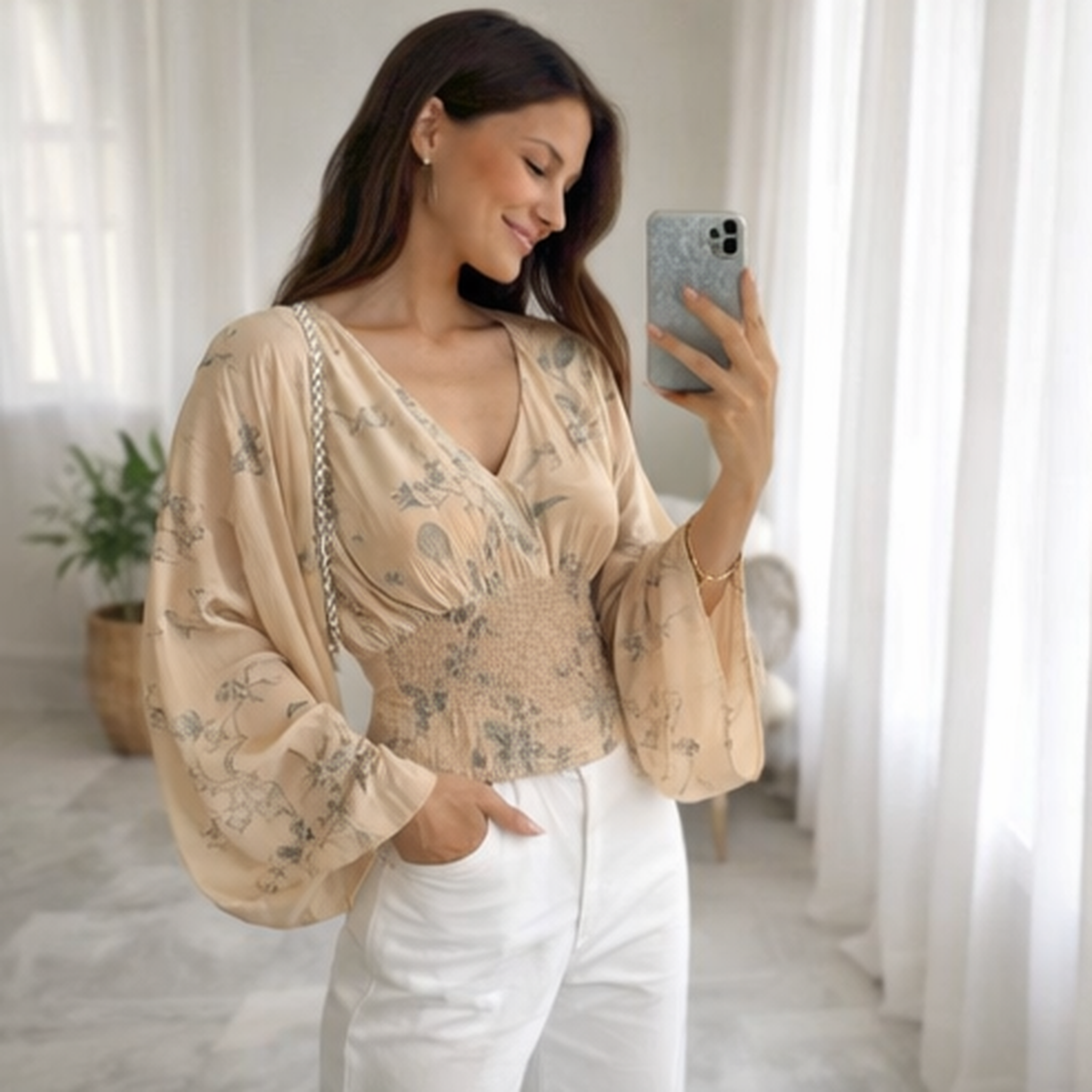 Elegantes Blumen Top 🤍